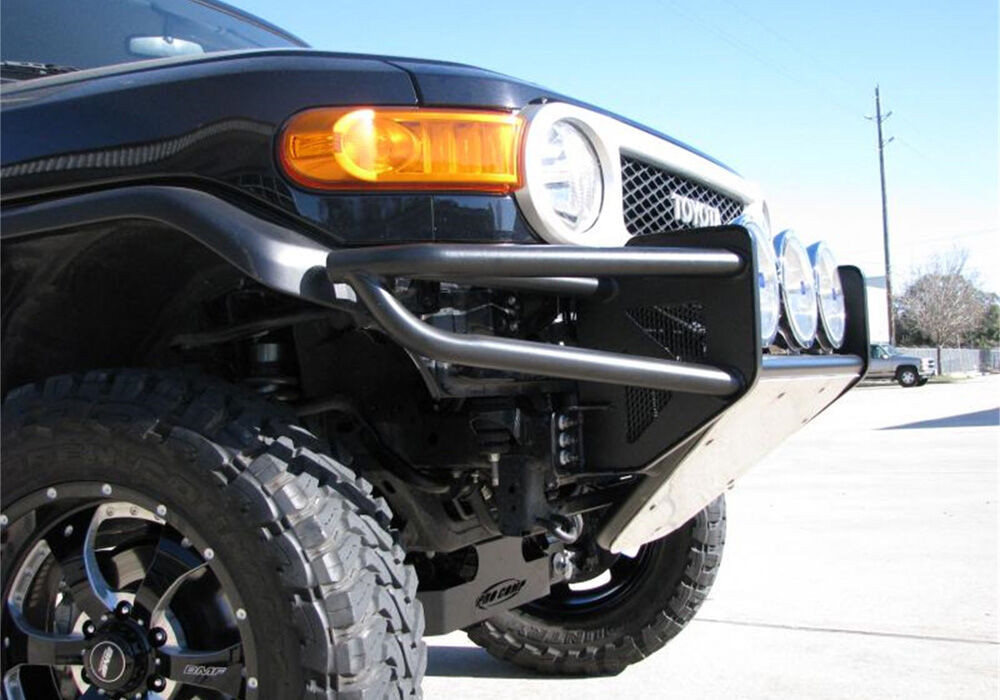 N-FAB T063RSP RSP PRERUNNER FRONT BUMPER 30 INCH MULTI-MOUNT (3-9 INCH LIGHTS) WITH SKID PLATE 2006-2018 TOYOTA FJ CRUISER TEXTURED BLACK