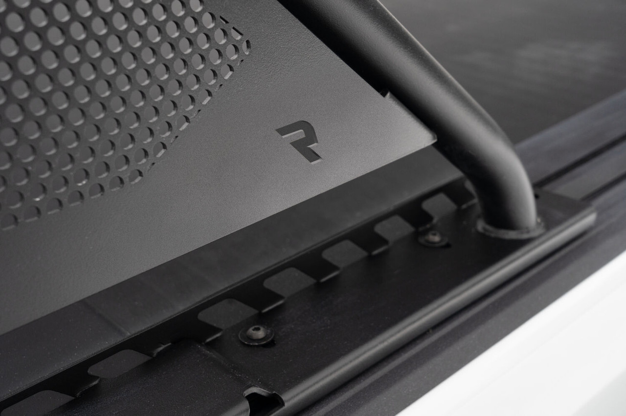 N-FAB J19BR-RLT ARC SPORTS BAR 2020-2024 JEEP GLADIATOR TX BLK WORKS WITH ROLL-N-LOCK AND RUGGED RIDGE ARMIS RETRACTABLE BED COVER ONLY