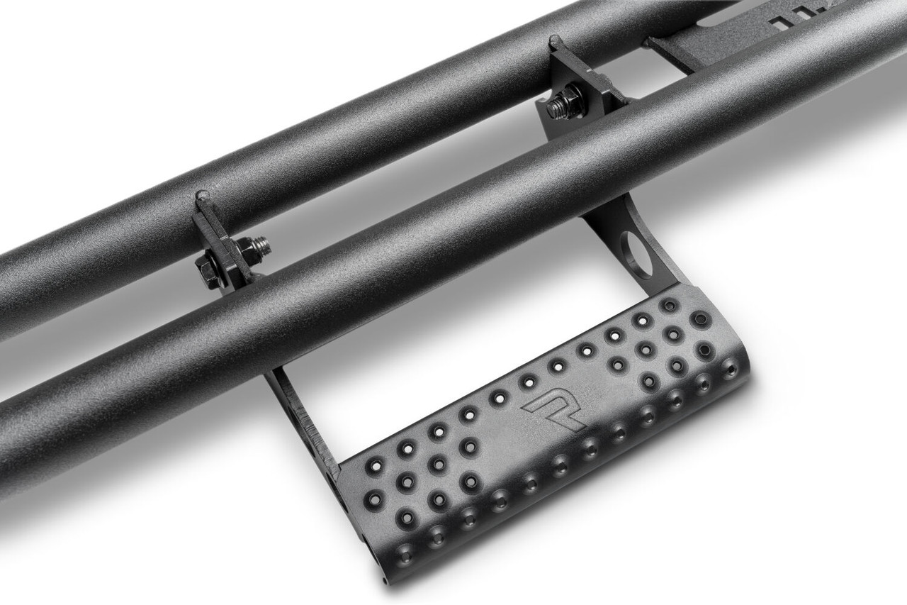 N-FAB J182RKRS2 RKR STEP SYSTEM FULL LENGTH (1 STEP MOUNT/1 STEP PER SIDE) 1.75 INCH RAILS 2018-2026 JEEP WRANGLER JL 2-DOOR TEXTURED BLACK