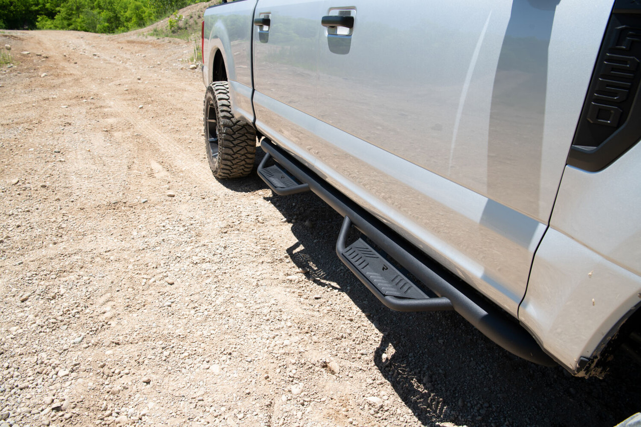 N-FAB HPF9984CC-TX PODIUM STEP LG CAB LENGTH (2 STEPS PER SIDE) 3 INCH MAIN TUBE DIAMETER 1999-2016 FORD F-250/350/450/550 CREW CAB TEXTURED BLACK