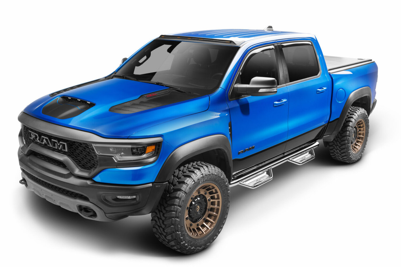 N-FAB HPD1980CC-SS PODIUM STEP SS CAB LENGTH (2 STEPS PER SIDE) 3 INCH MAIN TUBE DIAMETER 2019-2025 (NEW BODY STYLE) RAM 1500 CREW CAB POLISHED STAINLESS