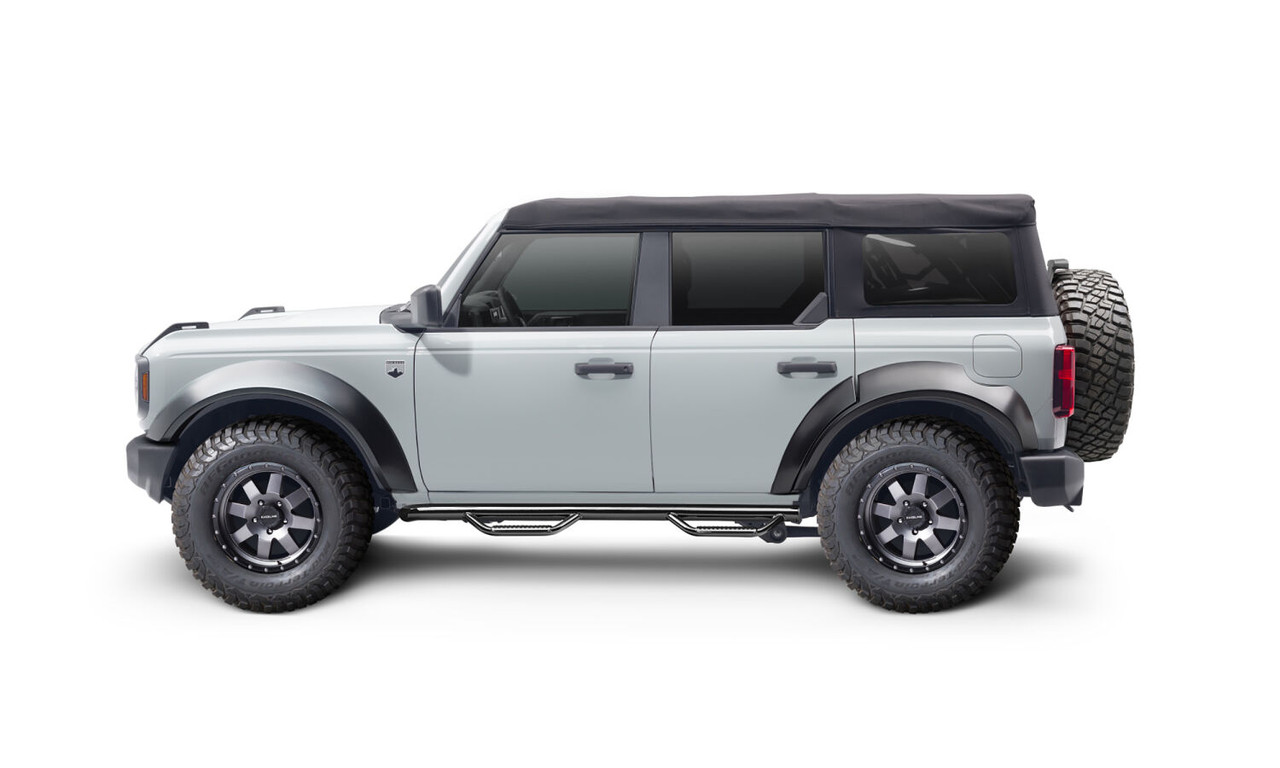 N-FAB F2172B NERF STEP BAR CAB LENGTH (2 STEPS PER SIDE) 21-25 FORD BRONCO 4 DR GLOSS BLACK