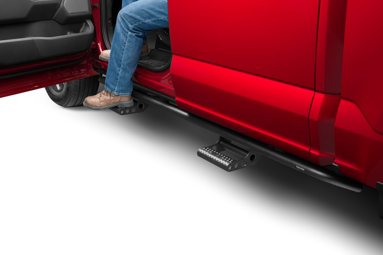 N-FAB F154RKRCCS4 RKR STEP SYSTEM CAB LENGTH (2 STEP MOUNTS/2 STEPS PER SIDE) 1.75 INCH RAILS 2015-2025 FORD F-150 SUPERCREW TEXTURED BLACK