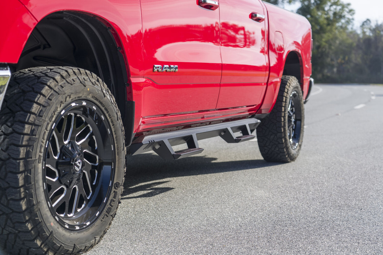 N-FAB EXD19CC-TX EPYX STEP SYSTEM CAB LENGTH (2 STEPS PER SIDE) 2019-2025 (NEW BODY STYLE) RAM 1500 CREW CAB TEXTURED BLACK