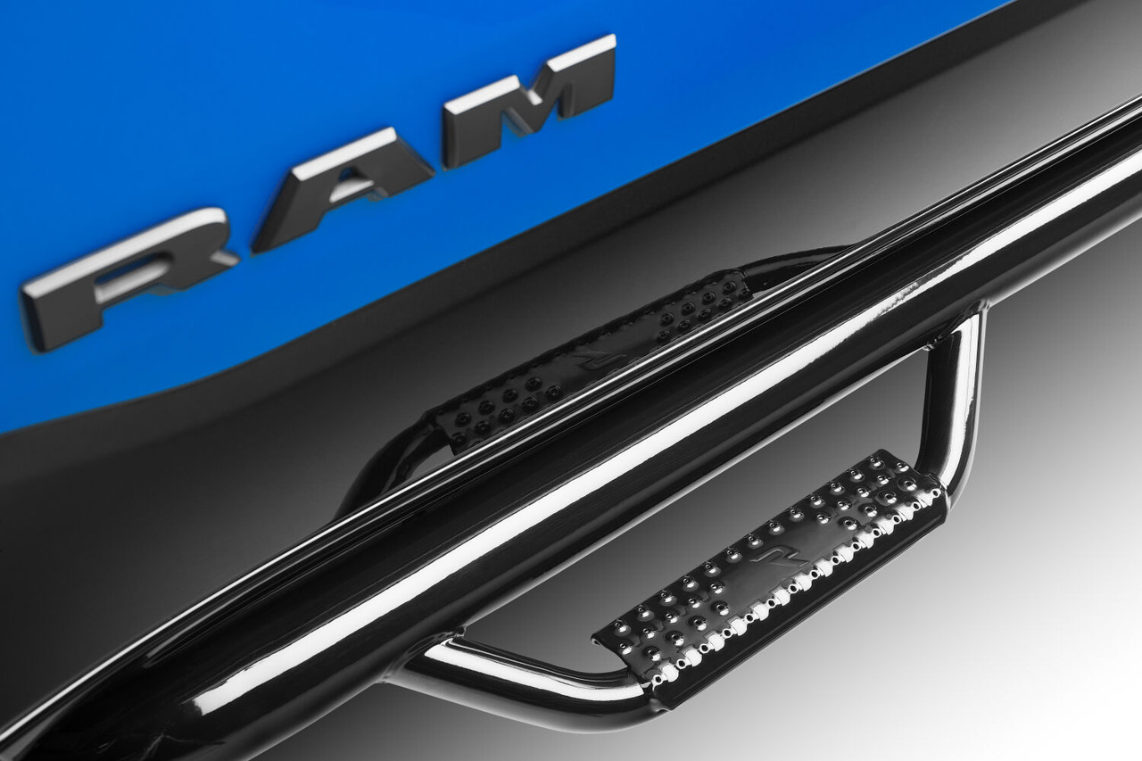 N-FAB D0973QC NERF STEP BAR CAB LENGTH (2 STEPS PER SIDE) 2009-2015 RAM 1500 QUAD CAB GLOSS BLACK