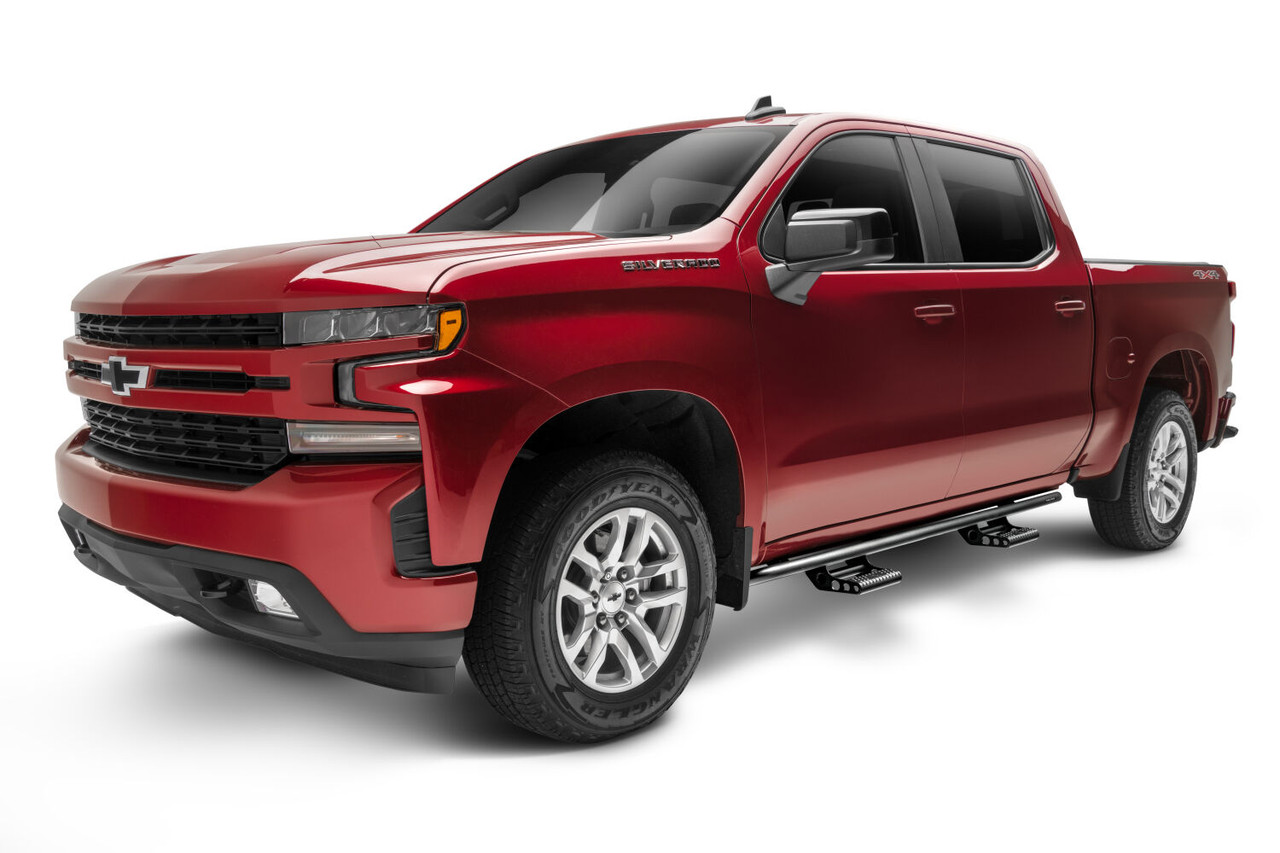 N-FAB C194RKRCCS4 RKR STEP SYSTEM CAB LENGTH (2 STEP MOUNTS/2 STEPS PER SIDE) 1.75 INCH RAILS 2019 (NEW BODY STYLE)-2025 CHEVY SILVERADO/GMC SIERRA 1500/2020-2025 2500 HD/3500 HD CREW CAB TEXTURED BLACK