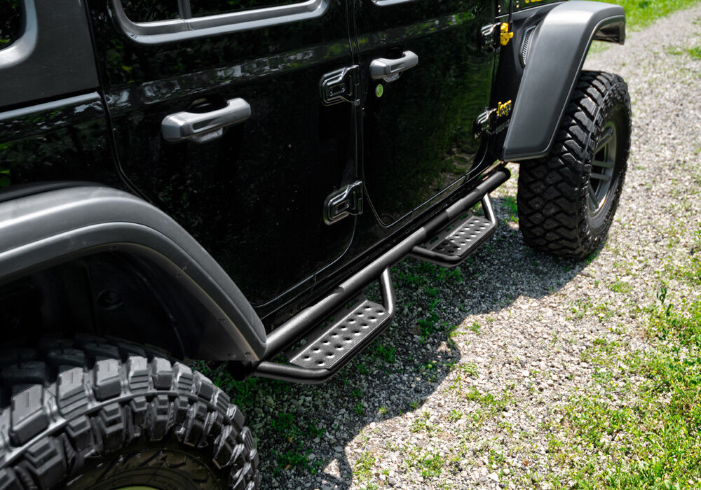 N-FAB 518414622 NERF STEP RS BAR FULL LENGTH (1 STEP PER SIDE) 2018-2026 JEEP WRANGLER JL 2-DOOR TEXTURED BLACK