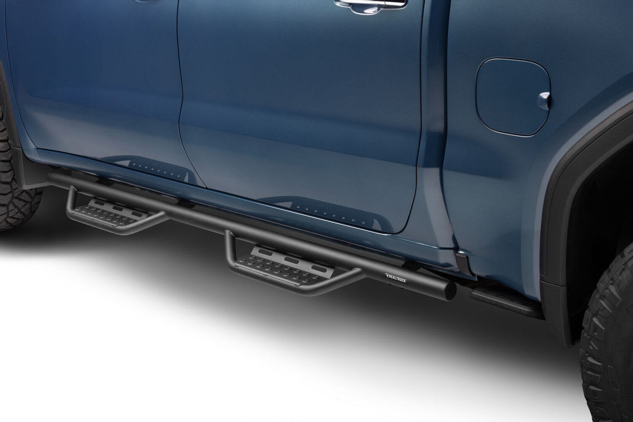 N-FAB 119418012 NERF STEP RS BAR CAB LENGTH (2 STEPS PER SIDE) 2019 (NEW BODY STYLE)-2025 CHEVY SILVERADO/GMC SIERRA 1500/2020-2025 2500 HD/3500 HD CREW CAB TEXTURED BLACK