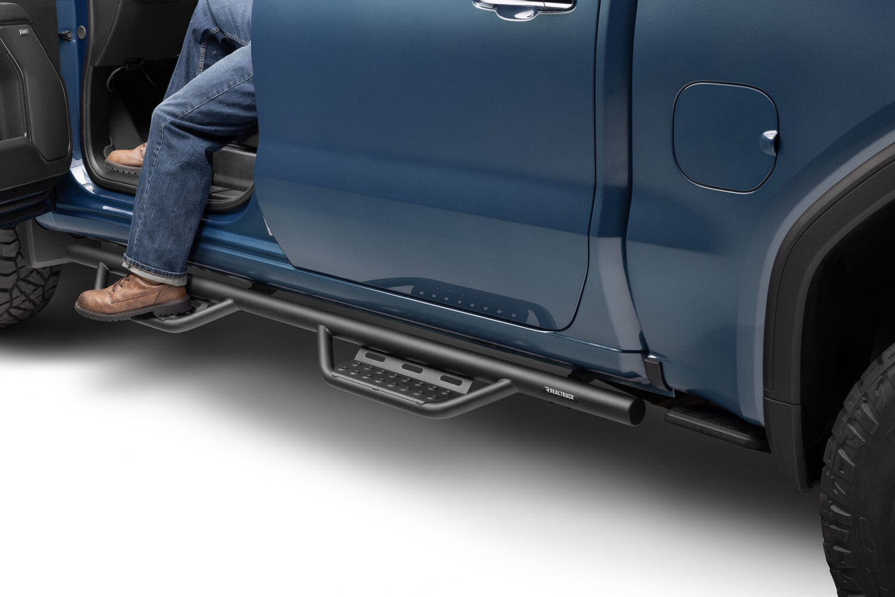 N-FAB 119418012 NERF STEP RS BAR CAB LENGTH (2 STEPS PER SIDE) 2019 (NEW BODY STYLE)-2025 CHEVY SILVERADO/GMC SIERRA 1500/2020-2025 2500 HD/3500 HD CREW CAB TEXTURED BLACK