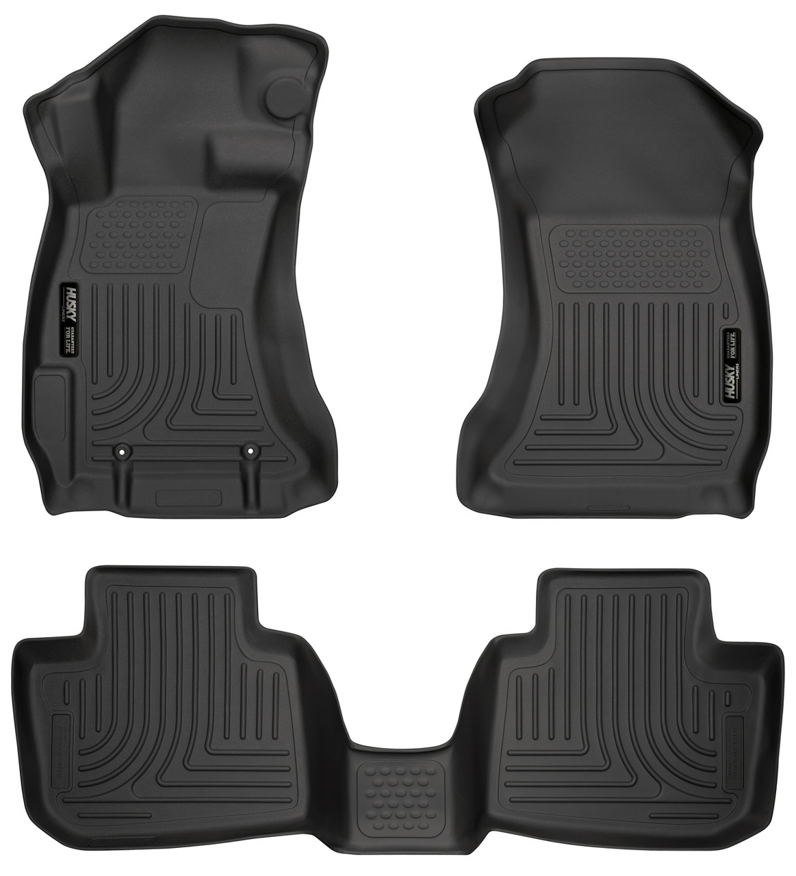 HUSKY LINERS 99801 WEATHERBEATER FRONT & 2ND SEAT FLOOR LINERS FOR 2012-2021 IMPREZA, XV CROSSTREK, WRX STI, CROSSTREK