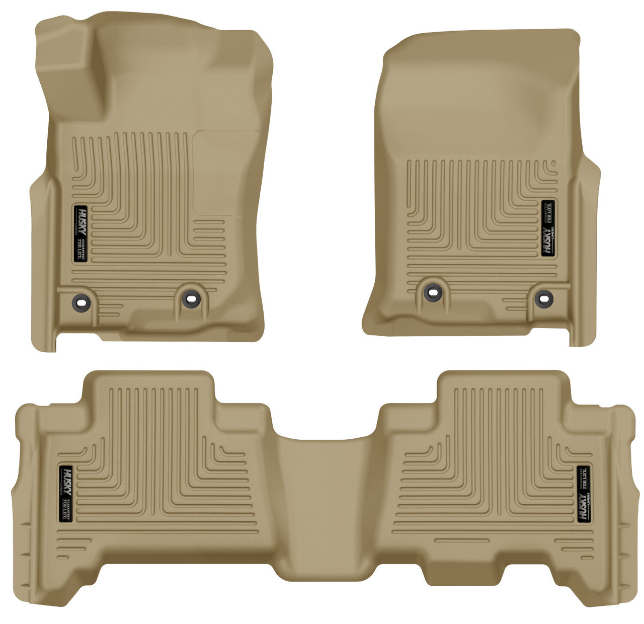 HUSKY LINERS 99573 WEATHERBEATER FRONT & 2ND SEAT FLOOR LINERS FOR 2013-2024 4RUNNER/GX460 TAN