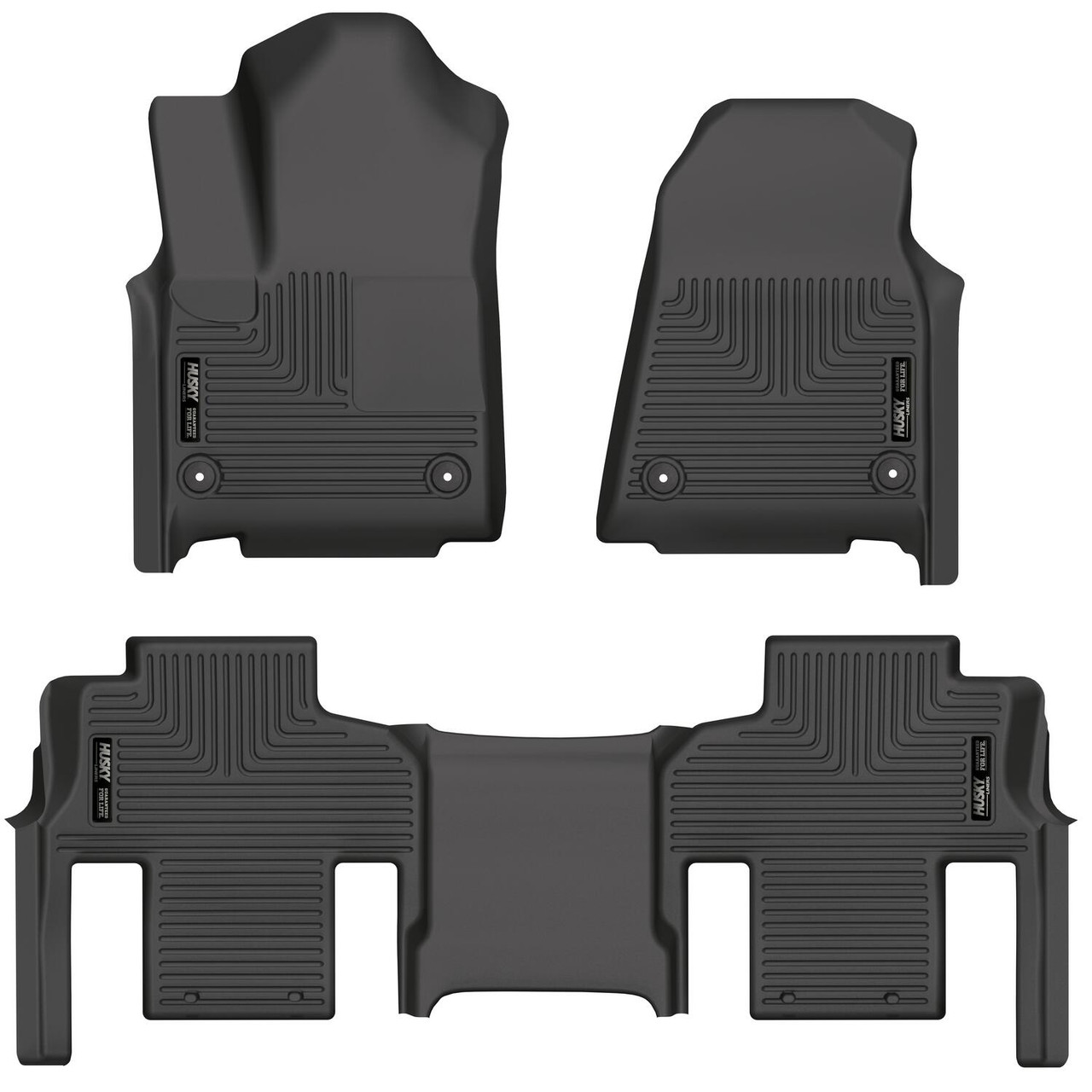 HUSKY LINERS 99111 WEATHERBEATER FRONT & 2ND SEAT FLOOR LINERS (FOOTWELL COVERAGE) FOR 2022-2024 JEEP GRAND WAGONEER
