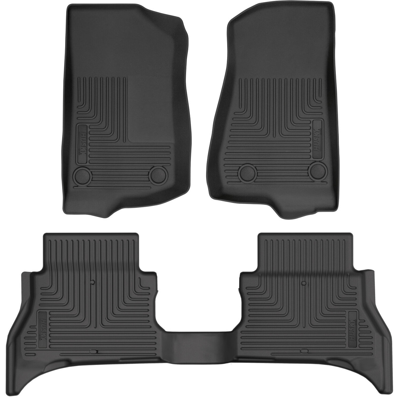 HUSKY LINERS 93981 WEATHERBEATER FRONT & 2ND SEAT FLOOR LINERS FOR 2021-2026 JEEP WRANGLER JL