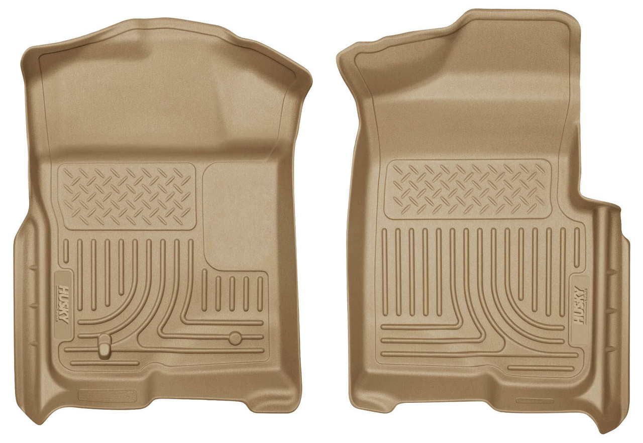 HUSKY LINERS 18333 WEATHERBEATER FRONT FLOOR LINERS FOR 2009-2014 F-150 TAN