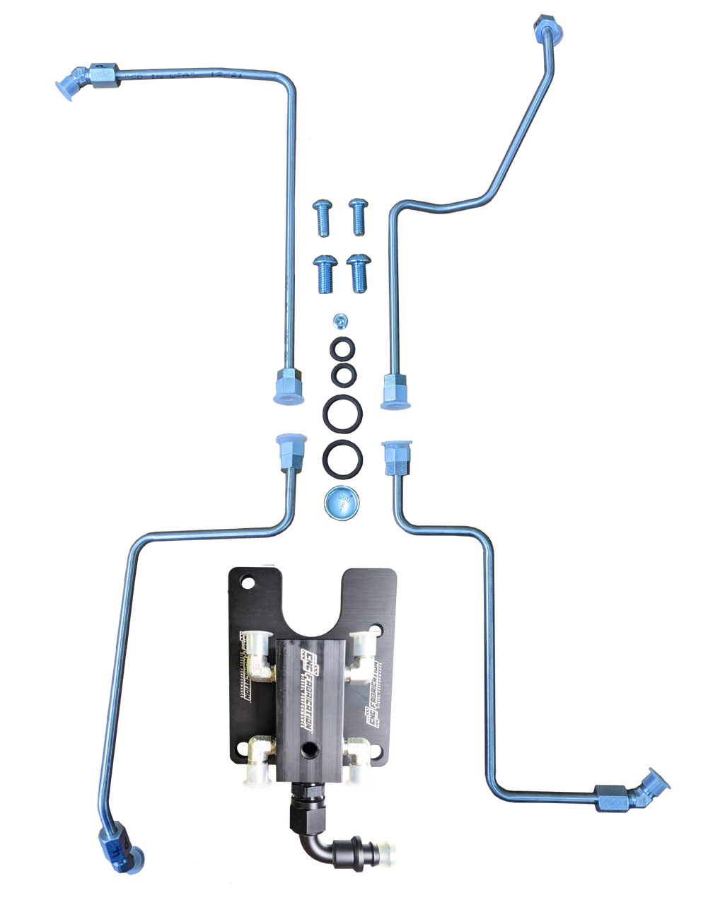 CNC FABRICATION 422017 99.5-03 7.3L 4-LINE FEED VALLEY MOUNT BOWL DELETE KIT BLACK