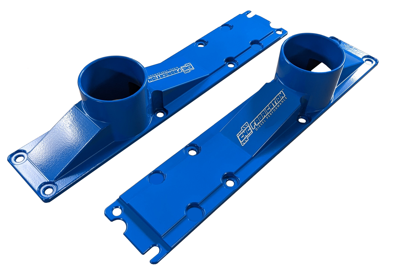 CNC FABRICATION 423018 94.5-95 7.3L 3 INCH 8 BOLT BILLET INTAKE PLENUMS BLUE