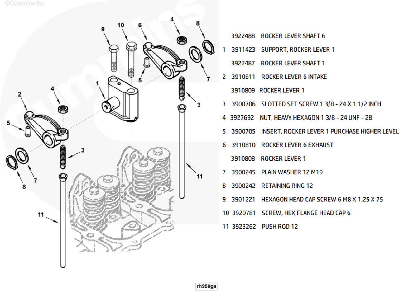 CUMMINS 3920781 OEM ROCKER ARM BOLT (ROCKER LEVER) – 5.9L 6BT (1989–1998)