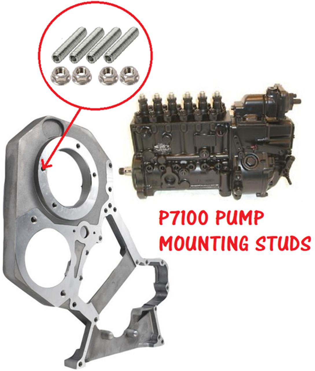 CPP 3937123 / 3902662 P7100 FUEL INJECTION PUMP MOUNTING STUD SET FOR 94-98 CUMMINS 5.9L 12V