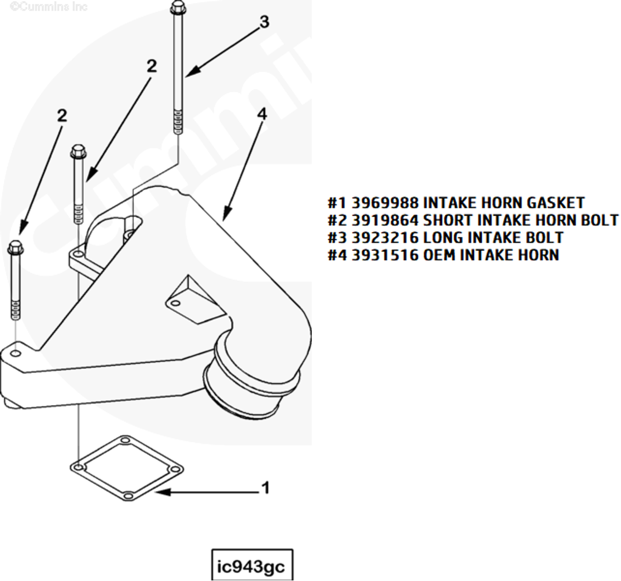 CUMMINS 3923216 OEM LONG INTAKE HORN BOLT (HEX FLANGE HEAD CAP SCREW) – RAM 5.9L 12V (1994–1998)