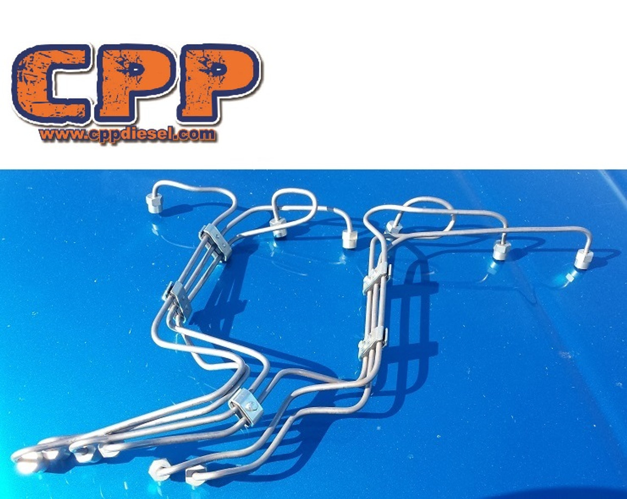 CPP PREMIUM MILD STEEL FUEL LINE SET FOR 94-98 CUMMINS 5.9L 12V