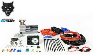 PACBRAKE HP10135 PREMIUM IN CAB CONTROL KIT FOR SIMULTANEOUS AIR SPRING ACTIVATION W/HP325 COMPRESSOR AIR SPRING DASH SWITCHES PRE BUILT HARNESSES FITTINGS FASTENERS EVERYTHING REQUIRED FOR COMPLETE INSTALL