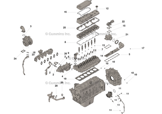 CUMMINS 4376090 UPPER ENGINE GASKET KIT FOR 2013-2018 CUMMINS 6.7L 24V