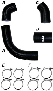 PPE 115910204 SILICONE HOSE AND CLAMP KIT BLACK 2002-2004 GM DURAMAX 6.6L LB7