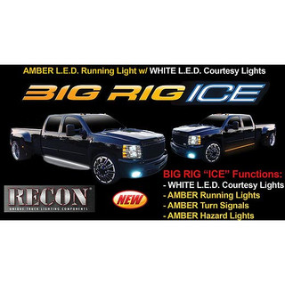 RECON 26414X BIG RIG ICE SIDE MOUNTED LED RUNNING LIGHT KIT UNIVERSAL - EXTENDED/CREW CAB
