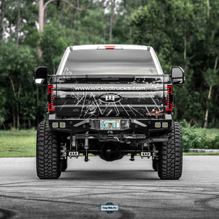RECON 264299RBK DUAL U-BAR DARK RED LENS OLED TAIL LIGHTS 2017-2019 FORD SUPER DUTY (WITH FACTORY HALOGEN TAIL LIGHTS)