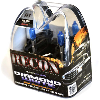 RECON 264H1DW H1 55W DIAMOND WHITE HEADLIGHT BULBS UNIVERSAL - H1