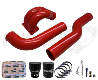 PUSHER PDC0709MW 3.5" MEGA INTAKE SYSTEM W/ PASSENGER SIDE INTERCOOLER TUBE 2007.5-2009 DODGE CUMMINS 6.7L 24V