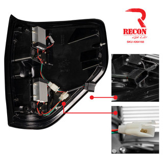 RECON 264168RBK TAIL LIGHTS LED IN DARK RED SMOKED 09-14 FORD F150 & RAPTOR
