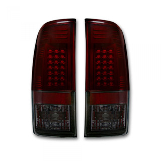 RECON 264172RBK STRAIGHT SIDE TAIL LIGHTS LED IN DARK RED SMOKED FORD SUPER DUTY F250HD/350/450/550 99-07 & F150 97-03