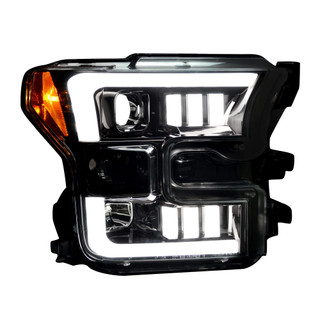 RECON 264290BKCS PROJECTOR HEADLIGHTS OLED DRL LED TURN SIGNS IN SMOKED/BLACK 15-17 FORD F150