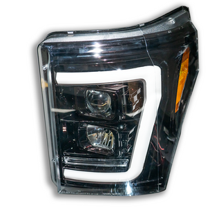 RECON 264272BKCS FORD SUPER DUTY 11-16 PROJECTOR HEADLIGHTS OLED DRL LED SIGNALS SMOKED/BLACK
