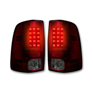 RECON 264236RBK (REPLACES OEM LED) TAIL LIGHTS LED IN DARK RED SMOKED 13-18 DODGE RAM 1500/2500/3500