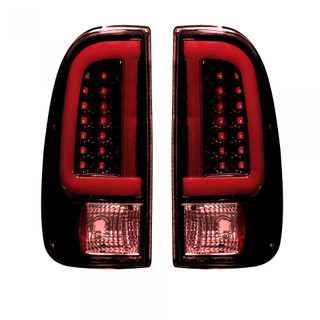 RECON 264293RBK TAIL LIGHTS OLED IN DARK RED SMOKED FORD SUPER DUTY F250HD/350/450550 08-16