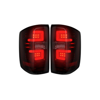 RECON 264238RBK REPLACES OEM HALOGEN TAIL LIGHTS OLED DARK RED SMOKED CHEVY SILVERADO 1500 14-18 & 2500/3500 14-19