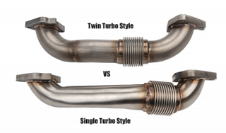 WEHRLI WCF100654  01-04 CHEVROLET 6.6L DURAMAX LB7 2IN STAINLESS PASS. SIDE UP PIPE W/GASKETS (SINGLE TURBO)