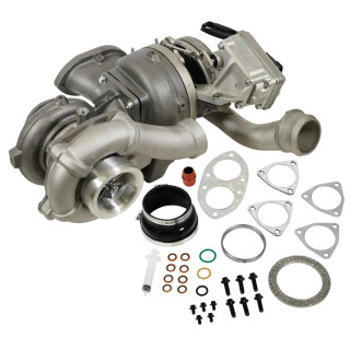 BD DIESEL 1047082 SCREAMER V2S TWIN TURBO KIT WITH COLD AIR INTAKE 2008-2010 FORD POWERSTROKE 6.4L