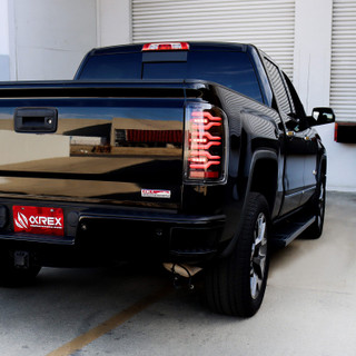 ALPHAREX 630040 14-18 GMC SIERRA 1500/2500HD/3500HD LUXX-SERIES LED TAIL LIGHTS BLK W/ACTV LIGHT & SEQ. SIG