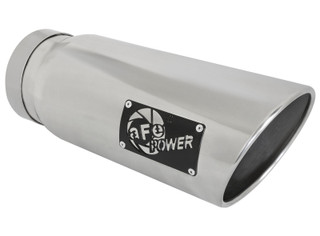 AFE 49T50601-P15 MACH Force-Xp 5" 304 Stainless Steel Exhaust Tip 5" In x 6" Out x 15" L Bolt-On