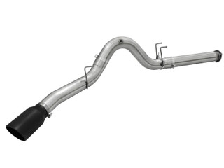 AFE 49-43064-B Large Bore-HD 5" 409 Stainless Steel DPF-Back Exhaust System BLACK TIP Ford Diesel Trucks 15-16 V8-6.7L (td)