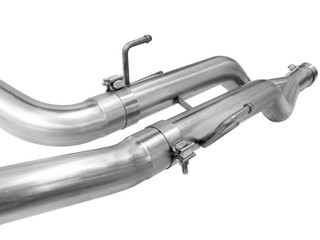 AFE 49-42045-P LARGE BORE-HD 3" 409 STAINLESS STEEL DPF-BACK EXHAUST SYSTEM W/ 5" POLISHED TIP FOR 14-18 ECODIESEL 3.0L