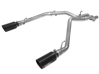 AFE 49-42044-B Large Bore-HD 3 IN 409 Stainless Steel DPF-Back Exhaust System w/ 6 IN Black Tip RAM 1500 EcoDiesel 14-18 V6-3.0L (td)