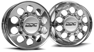 DDC WHEELS 03PL-210-28-12 THE HOLE DUALLY WHEEL SET - POLISHED 22 X 8.50 (8 X 210 BOLT PATTERN) 2011-2022 GM SILVERADO/SIERRA 3500HD DRW