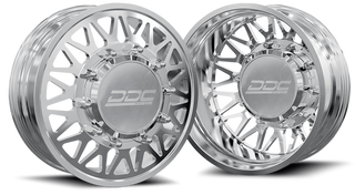 DDC WHEELS 24PL-22-225 THE MESH FORGED DUALLY WHEEL SET - POLISHED 22 X 8.25 (10 X 225 BOLT PATTERN)  2005-2010 FORD F-450/F-550 2015-2023 DODGE RAM 4500/5500