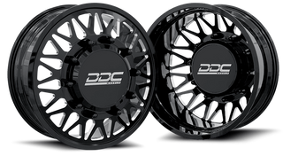 DDC WHEELS 24BM-22-225 THE MESH FORGED DUALLY WHEEL SET - BLACK/MILLED 22 X 8.25 (10 X 225 BOLT PATTERN)  2005-2010 FORD F-450/F-550 2015-2023 DODGE RAM 4500/5500