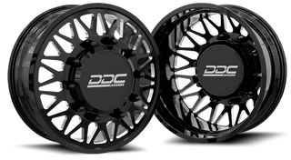 DDC WHEELS 24BM-22-165 THE MESH FORGED DUALLY WHEEL SET - BLACK/MILLED 22 X 8.25 (8 X 165 BOLT PATTERN) 1994-2018 DODGE RAM 3500 DRW 1992-2000 GM C/K 3500 DRW 2001-2010 GM SILVERADO/SIERRA 3500HD DRW