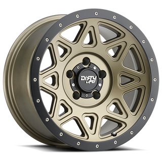 DIRTY LIFE 9305-7981MGD THEORY 9305 MATTE GOLD W/MATTE BLACK LIP 17X9 8-165.1 -12MM 130.8MM